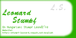 leonard stumpf business card